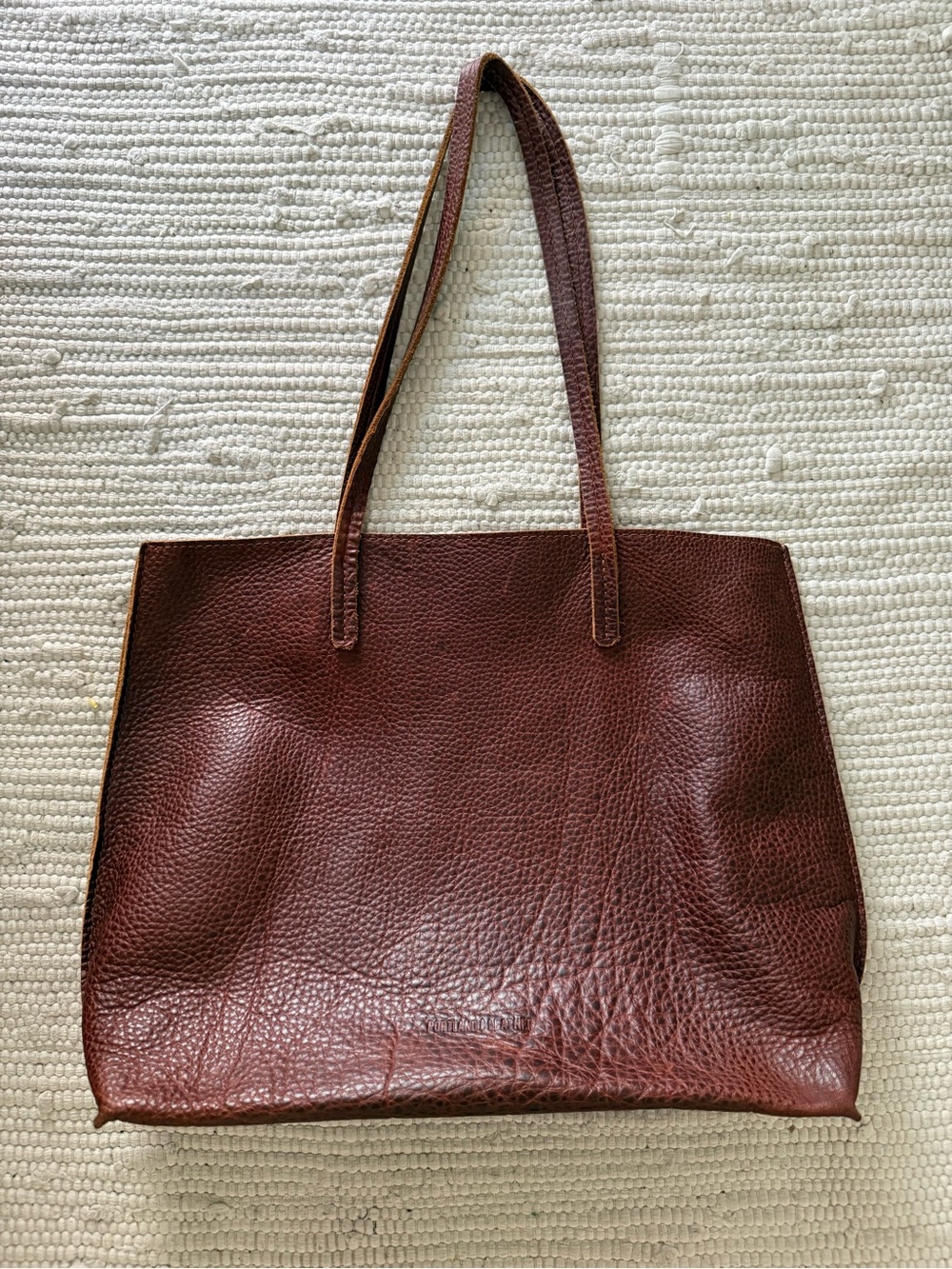Portland Leather Dark Brown Pebbled Leather Tote